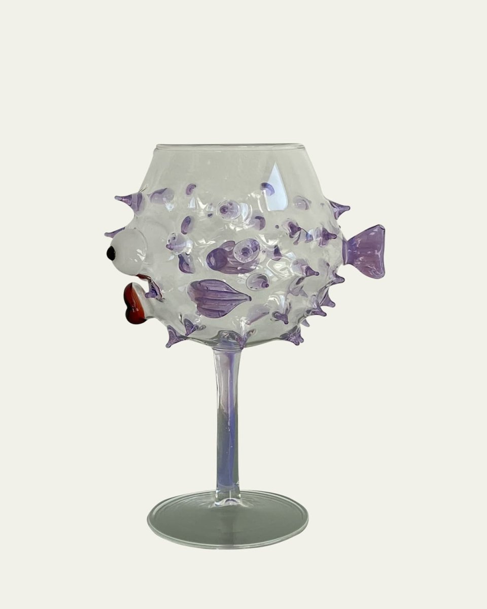 Pufferfish Pink Slime Calice Wine Goblet, 17 oz.